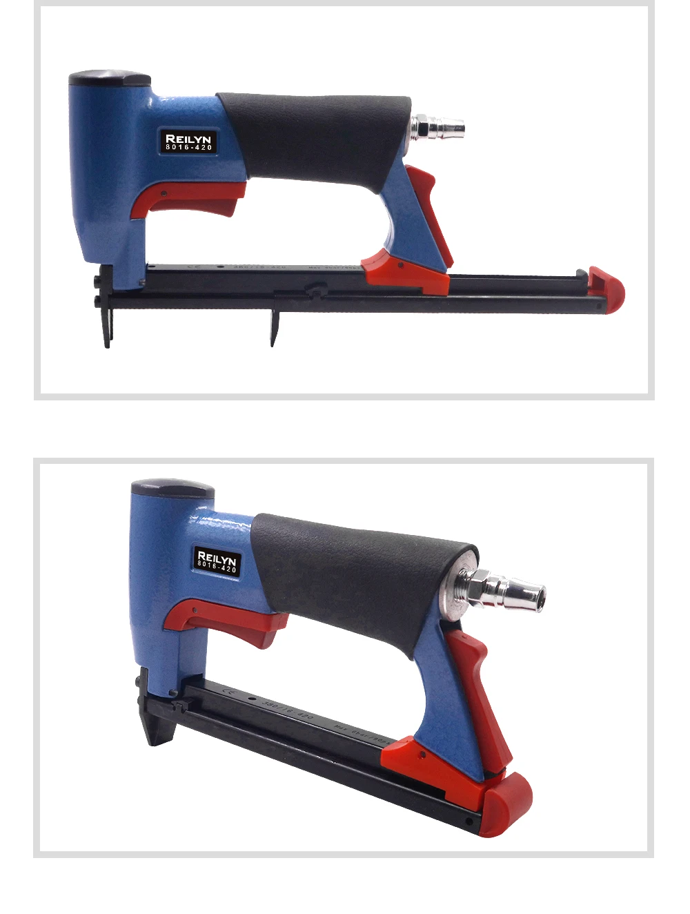 Pneumatischer Bau-Nagler 8016 mit langer Nase, 6-16mm Feindraht-Nagler, U-Typ für Polsterarbeiten, Holzbearbeitung, Möbel und Sofas – Detail 10