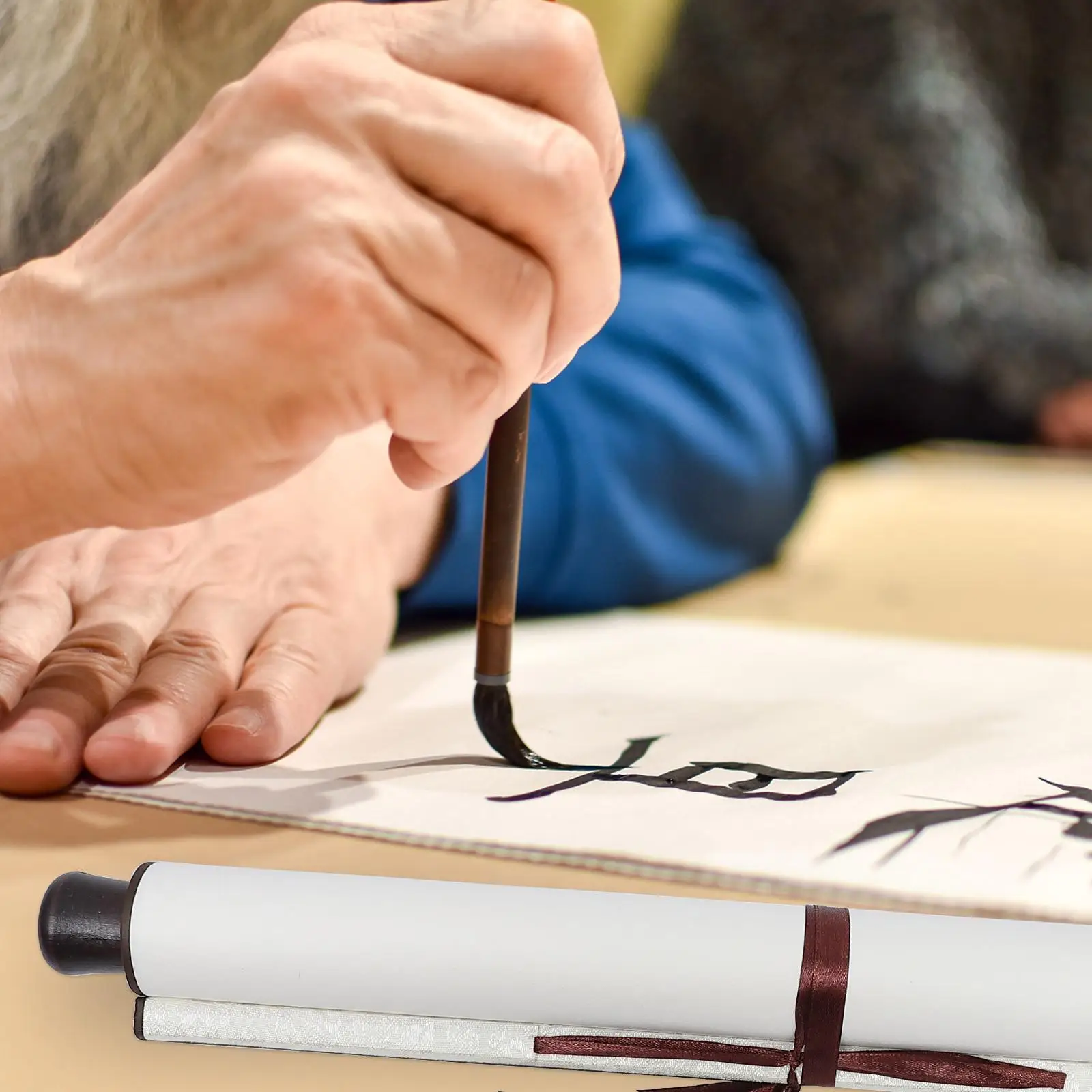 Calligraphy Scroll Paper 4ft x 4ft Rice Paper Blank naments Hanging Pictures Kids Wall Scroll Premium Material Durability