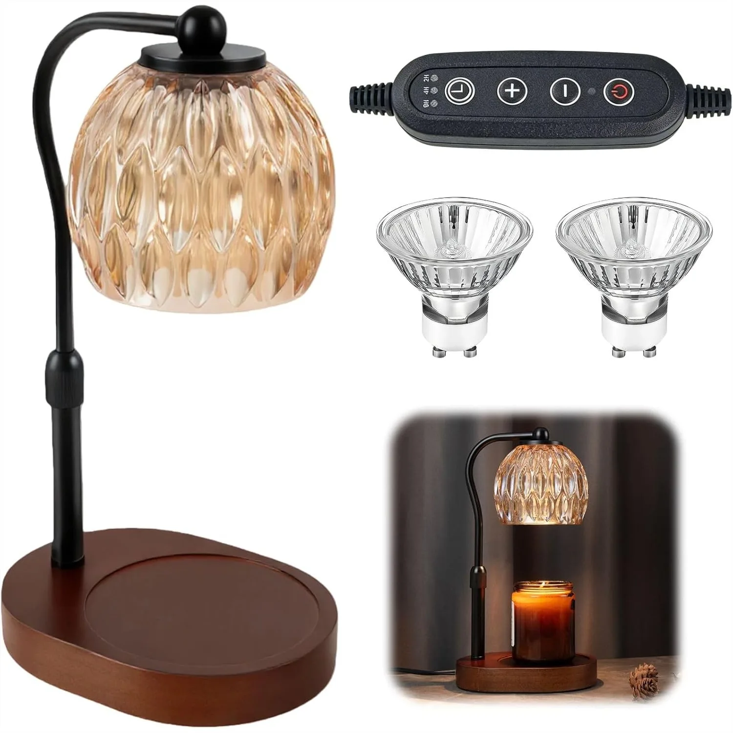 

Candle Warmer Lamp with Timer & Dimmer, Wax Melt Warmer for Jar Candles, Home Decor Desk Lamp, Birthday Gift for Women