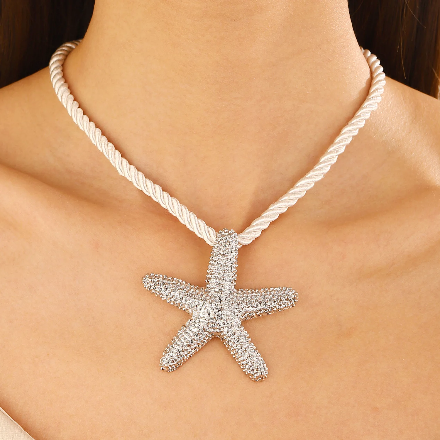 Fashion Beach Double Layered Starfish Dropped Earrings For Women Fashion Ocean Jewelry Earring Necklace Set Summer Party Gifts