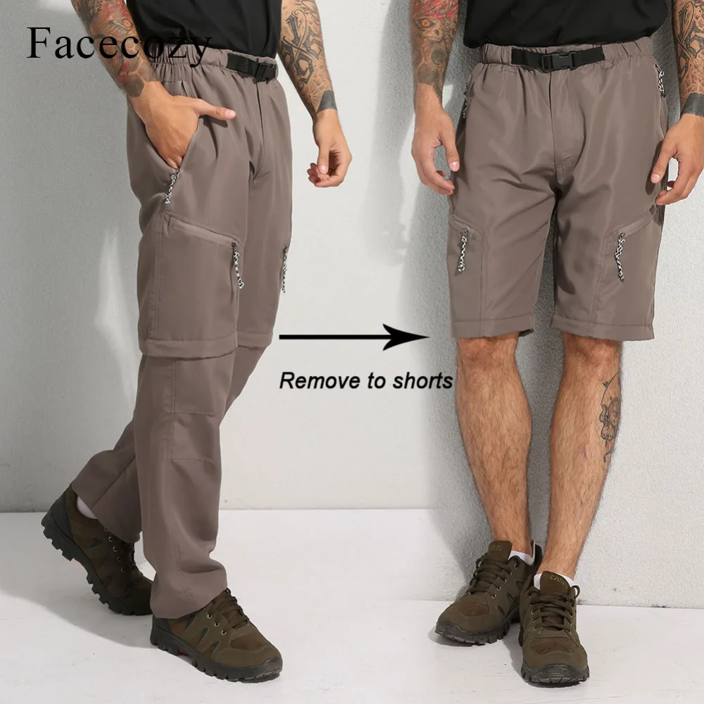 Pantaloni da esterno da uomo ad asciugatura rapida Pantaloni da trekking e da campeggio rimovibili Pantaloni da arrampicata da pesca traspiranti