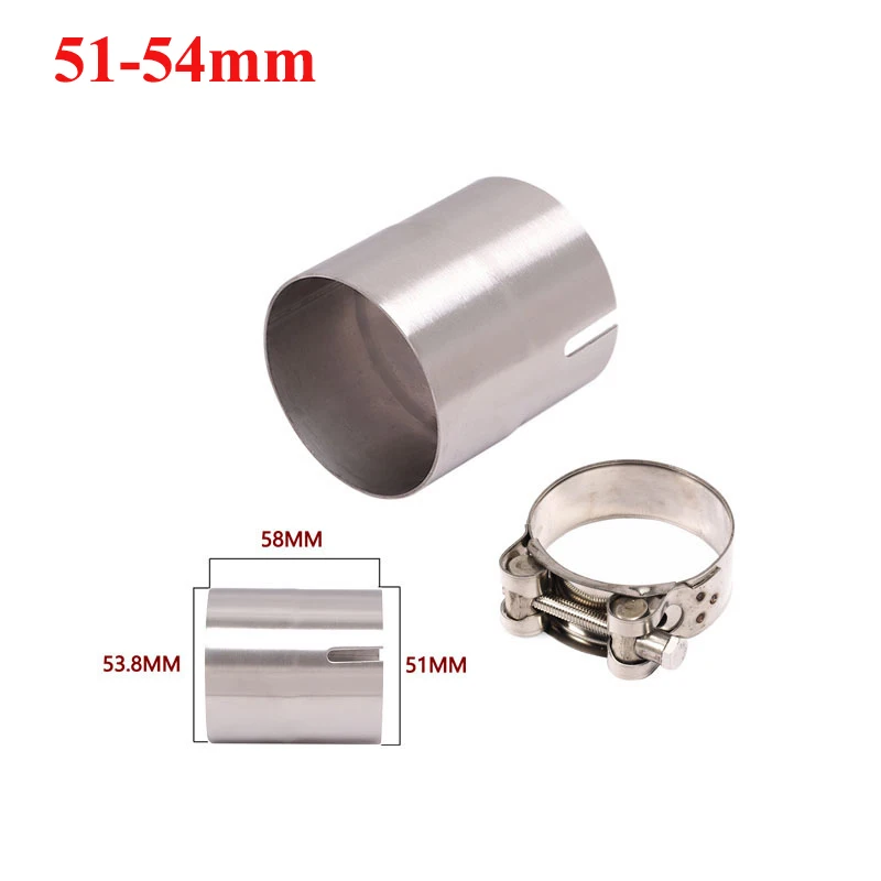 51mm To 52MM 54MM 56MM 58MM 62MM Motorcycle Yoshimura Exhaust Escape Convertor Adapter Link Pipe Tube Reducer 60mm Muffler Race