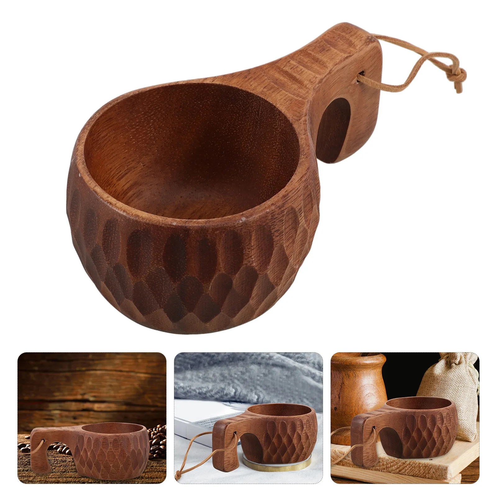 Wooden Milk Cup 240Ml Acacia Wood Coffee Mug Travel Beer Wine Water Cup Multipurpose Tea Camping Drinking Mug Wood Cup,