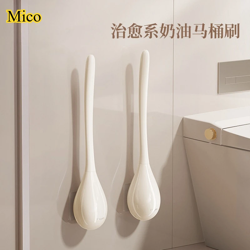 

Luxury Wall Mounted Silicone Toilet Brush Long Handle Bathroom Deep Cleaning Bowl Scrubber