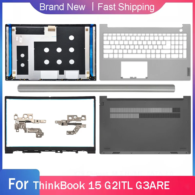 

Новый нижний корпус для ноутбука Lenovo ThinkBook 15 G2 ITL G3ARE, задняя крышка ЖК-дисплея, передняя рамка, петли, Упор для рук, петля A B C D, оболочка