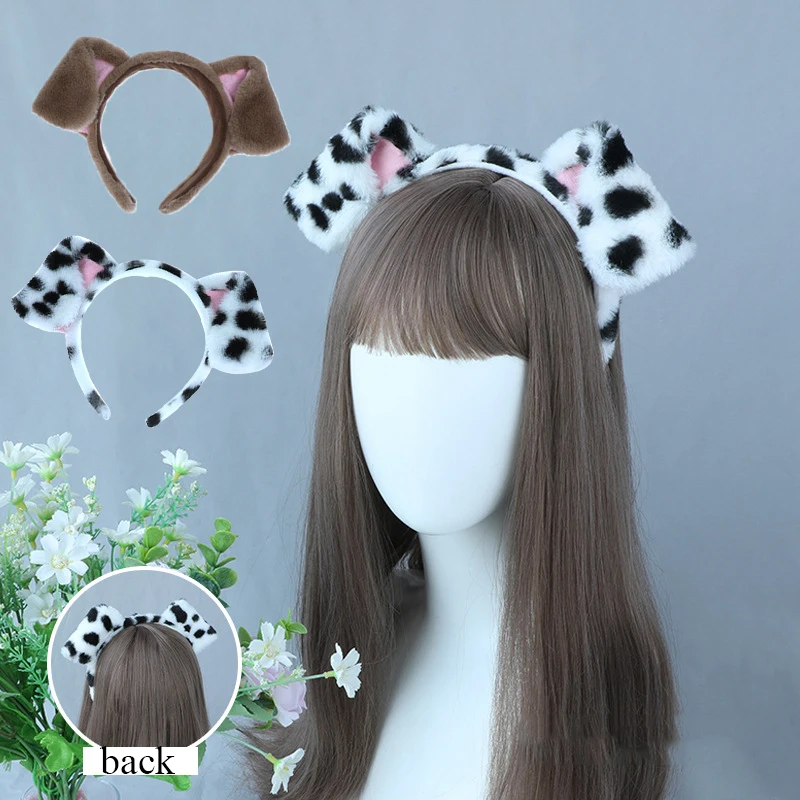 Plush Dog Ears Hair Hoop Simulation Animal Ear Headband Furry Animal Ears Headwear For Cosplay Girl Gathering Lolita Dropship