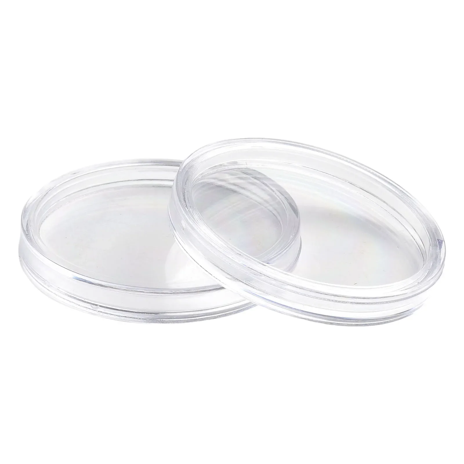 

100Pcs 32mm Plastics Transparent Round Coin Capsules Container Protect Coin For Coin Collection Supplies HomeStorage Box