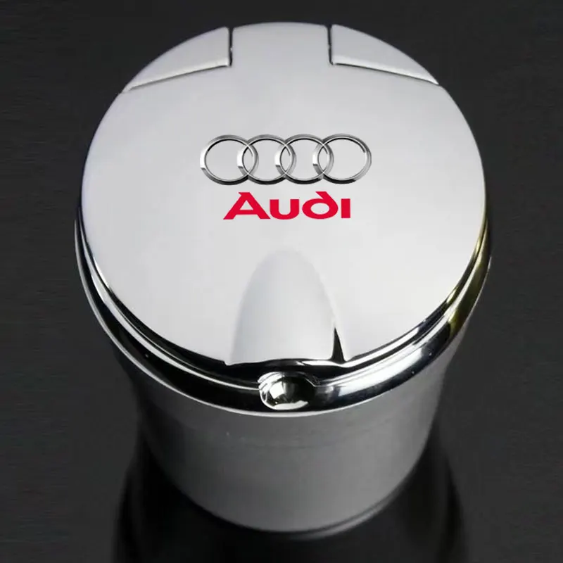 Car Ashtray Creative Personality Car Ashtray LED Light For Audi a1 q3 a6 c6 a6 c8 a3 8l q7 a6 c5 tt mk2 a4 b5 a6 c7 Accessories