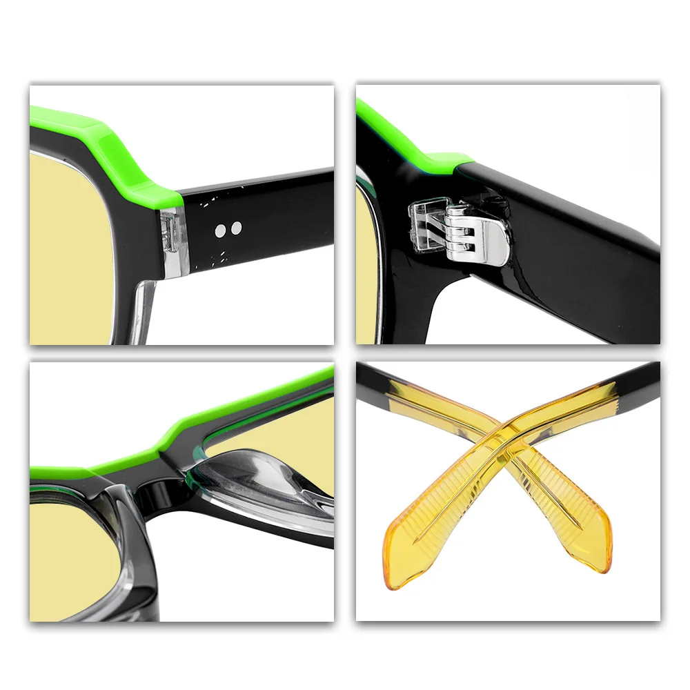 高級感のあるデザインの特大サングラス女性偏光メガネトレンディな厚いアセテートワイドダブルブリッジ UV400 レトロ