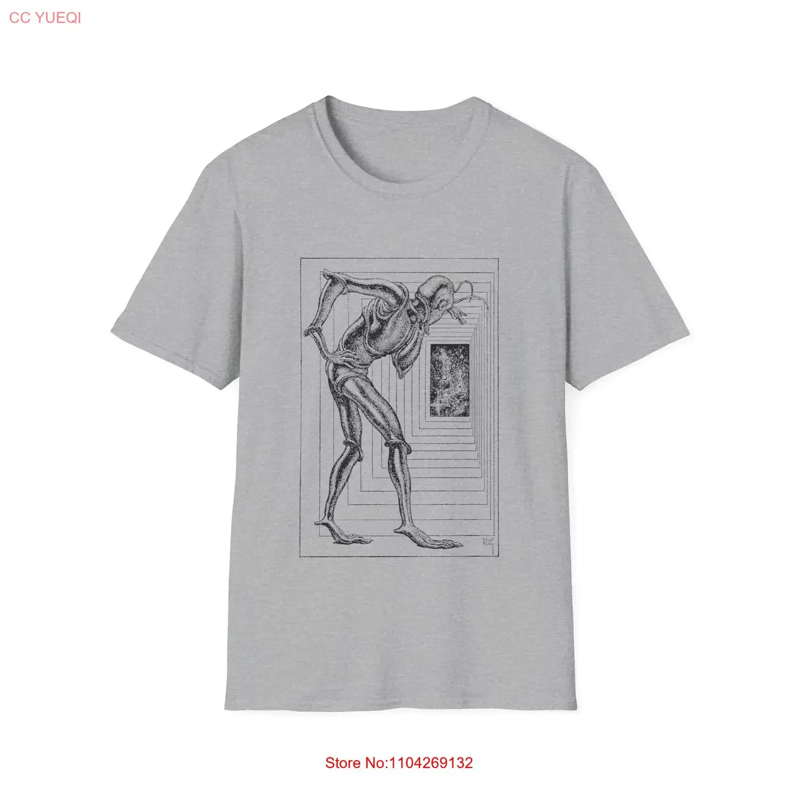 virgil finlay 1963 illustration alien where is everybody T Shirt vintage Washed Comfortable fashion homme streetwear Stretched