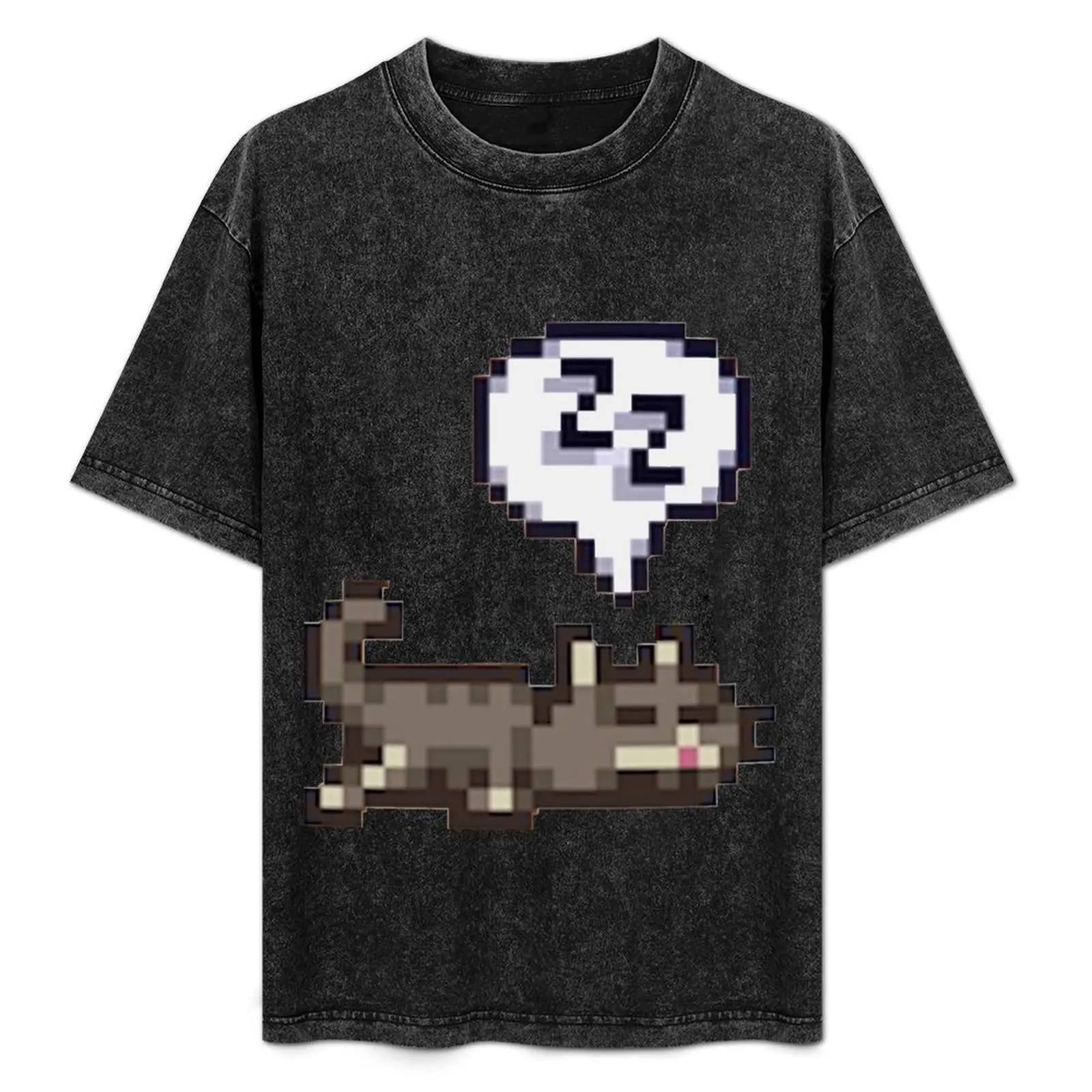 

Stardew Valley Sleeping Cat Sploot T-Shirt Casual Work Wear T-Shirt