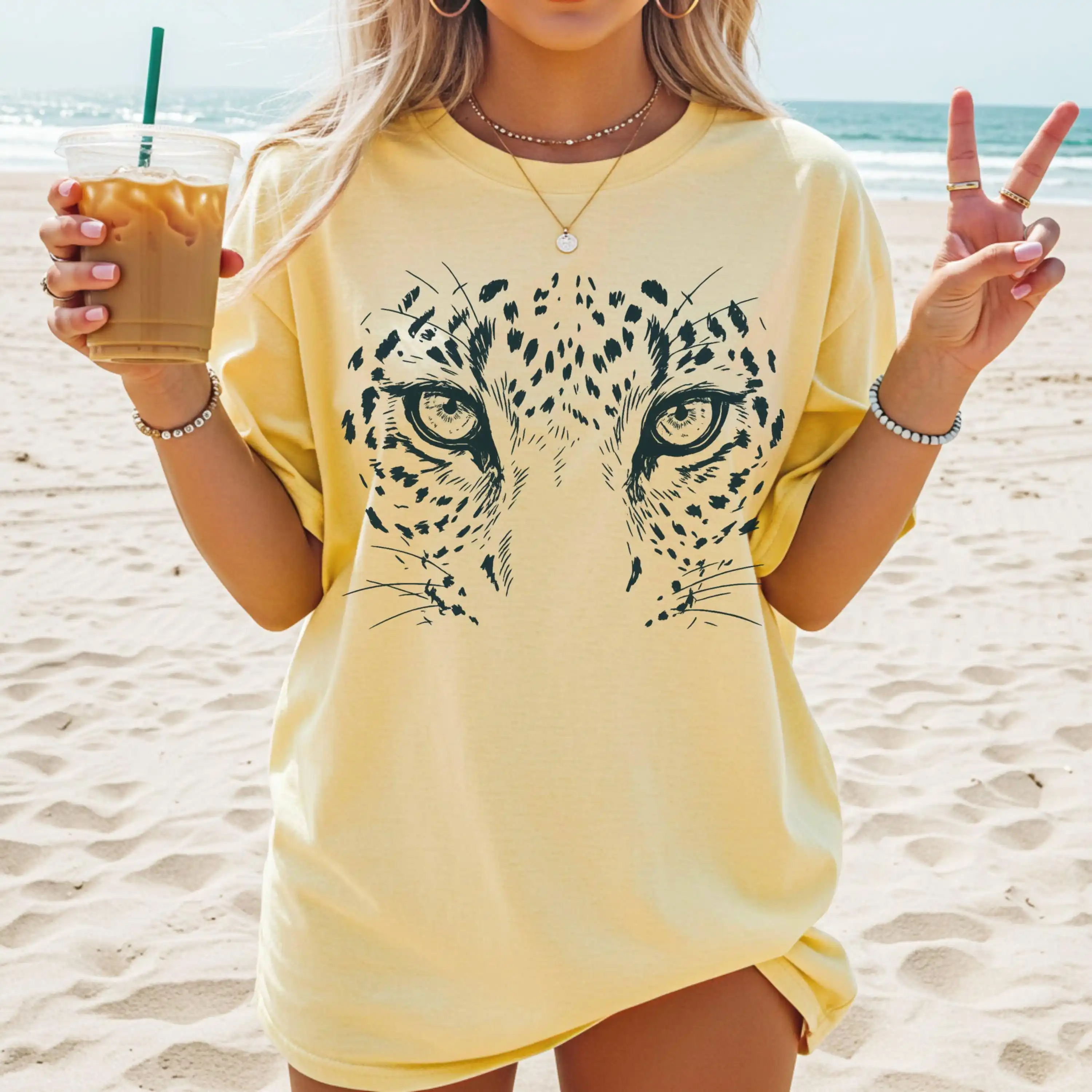 Leopard Shirt - Leopard Face Tee - Oversized Jungle Shirt - Cheetah T-shirt - Nature Animal Lover Tee - Panther Tshirt