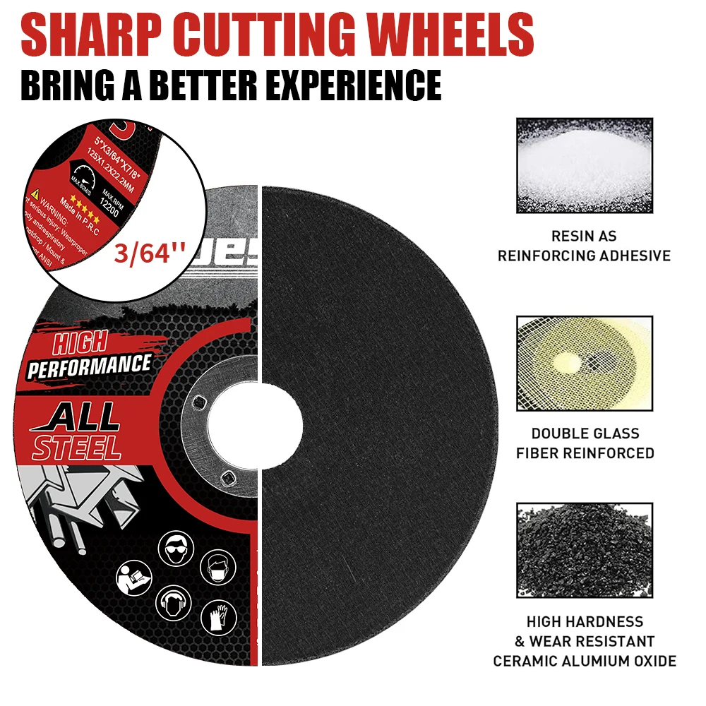 5pcs 125mm Cutting Disc Grinding Wheel 5\