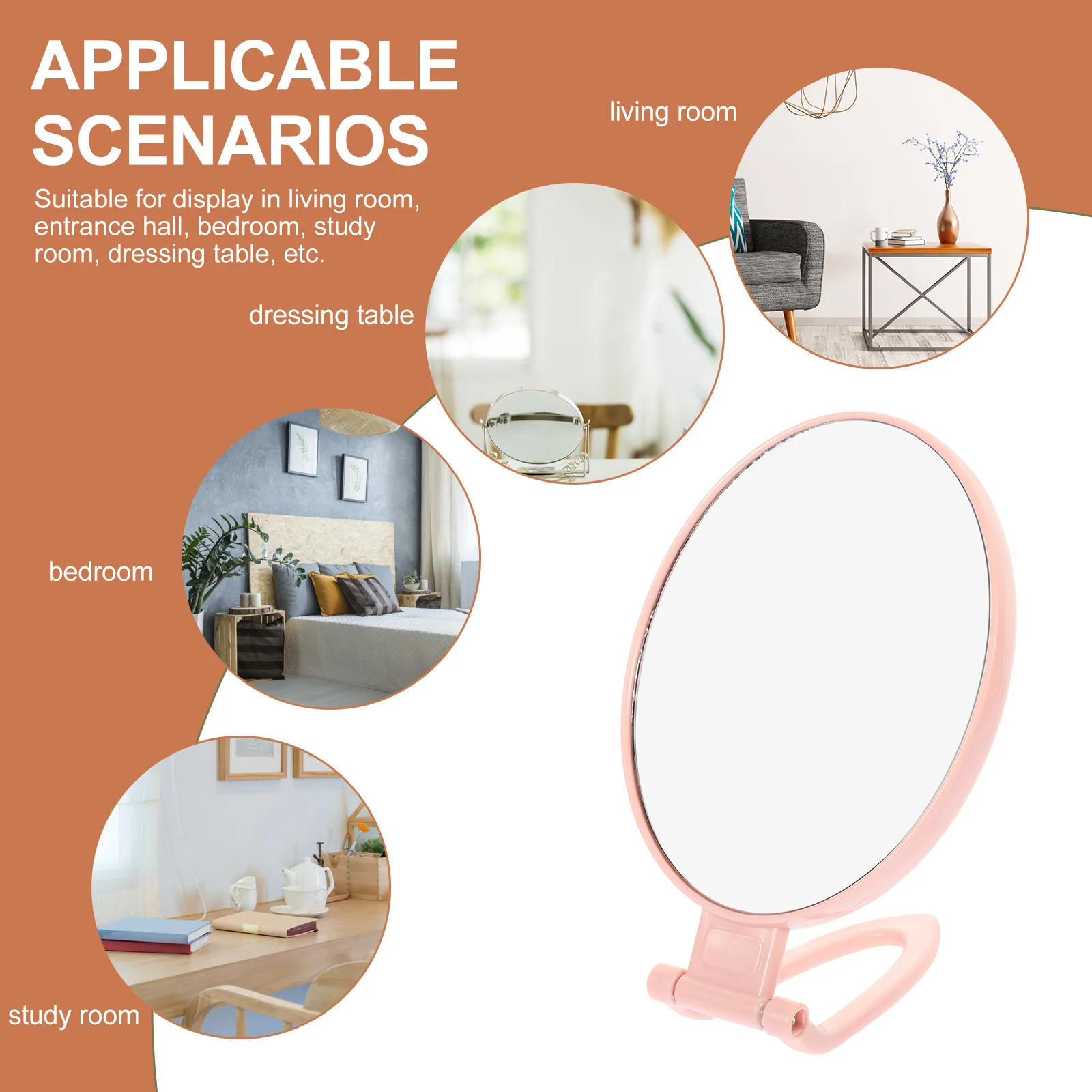 

Double Sided Folding Makeup Mirror Compact Portable Hand Mirror Lightweight for Travel Daily Use Folding Makeup Cabinet