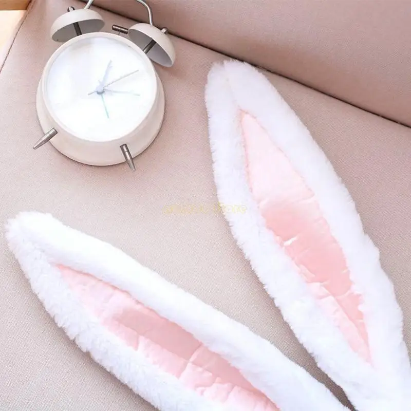 31bf Bunny Posmacka Plush Hat Śliczne na zewnątrz długie uszy kreskówki hood kaptur halloween cosplay impreza