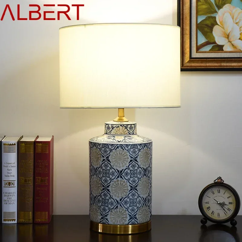 ALBERT Contemporâneo CeramicTable Lamp Criatividade Sala de estar Quarto Estudo Hotel Homestay Engenharia Luz de mesa