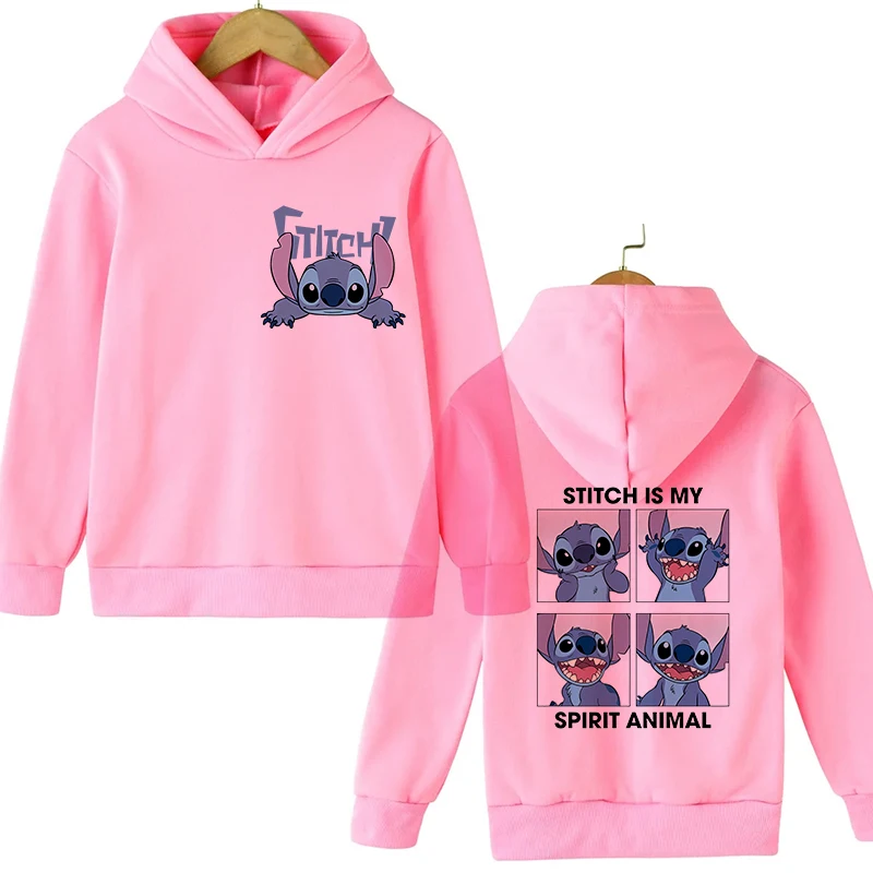 Hoodies Y2k Anime Stitch Hoodie Children Cartoon Clothes Kid Girl Boy Lilo and Stitch Sweatshirt Manga Hoody Baby Casual Top