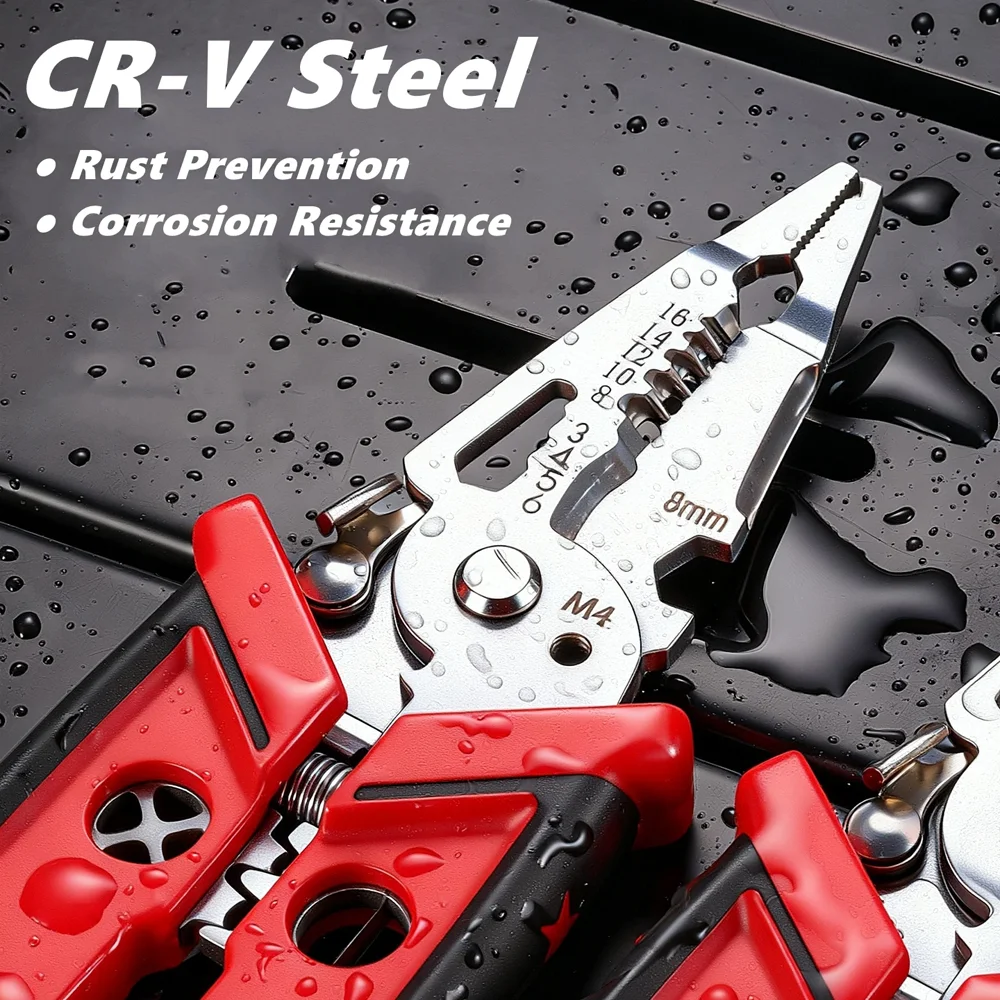 18in1 Wire Stripping Pliers Multi Function Electrician Tool Crimping Cutting Wrench Features Compact Easy Storage