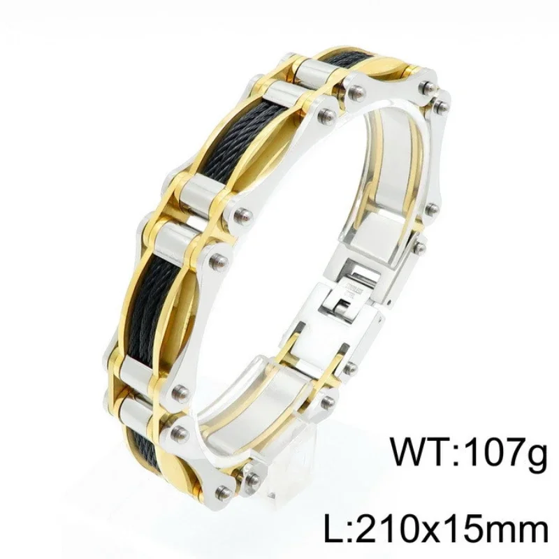 Retro Stainless Steel Bicycle Chain Bracelet For Men Punk Wristband Stylish Casual Bangle Gift for Boys