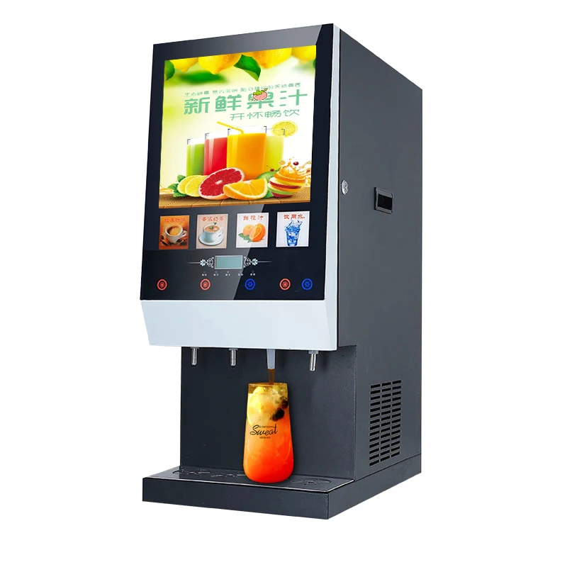 30SCW(2+1) Iced Juice Vending Machine Hot Instant Coffee Machine Commercial With Hot/cold Water Milk Tea Vending Machine