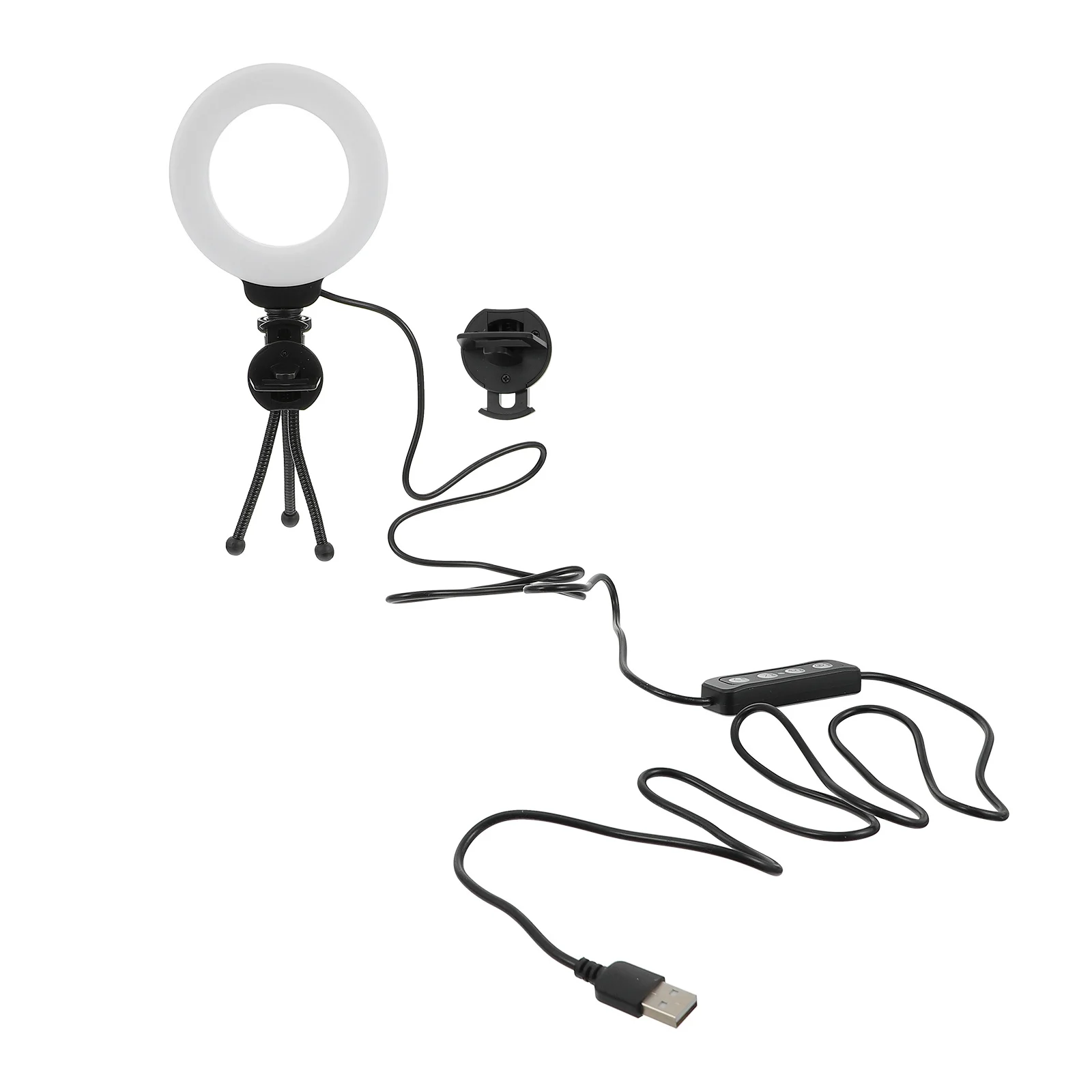 

1 set Mini Ring Adjustable Brightness Clip Tripod Mount For Video Broadcasting Camera Fill Light Webcam Lighting Photography