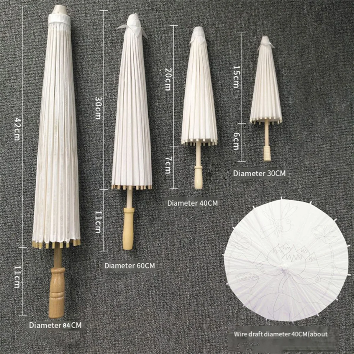 

BVBV 8PCS Paper Parasol Wedding Umbrella Party Favor 40cm Bamboo Umbrellas for Bridal Shower Centerpieces Photo Props