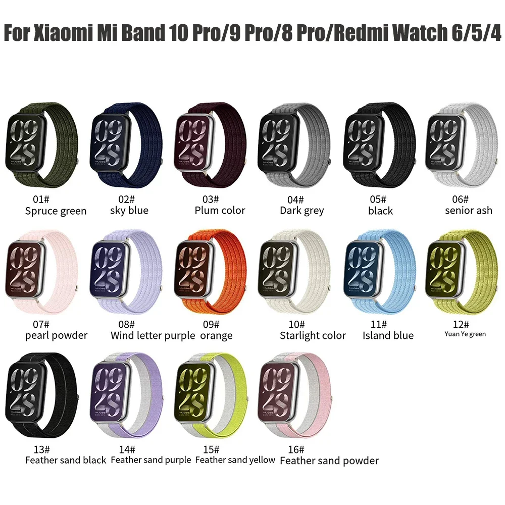 Nylon Braided Loop Strap For Redmi Watch 6 Active/Lite Watch 6/5/4 Sports Correa Bracelet Xiaomi Mi Band 10/9/8 Pro Accessories
