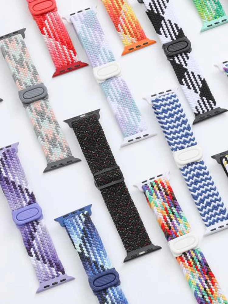 

Braided For Apple watch Strap SE 10 42/46mm 44mm 45mm 38/40/41mm Elastic Nylon bracelet iWatch serie 9 8 7 6 4 3 5 Ultra 2 49mm