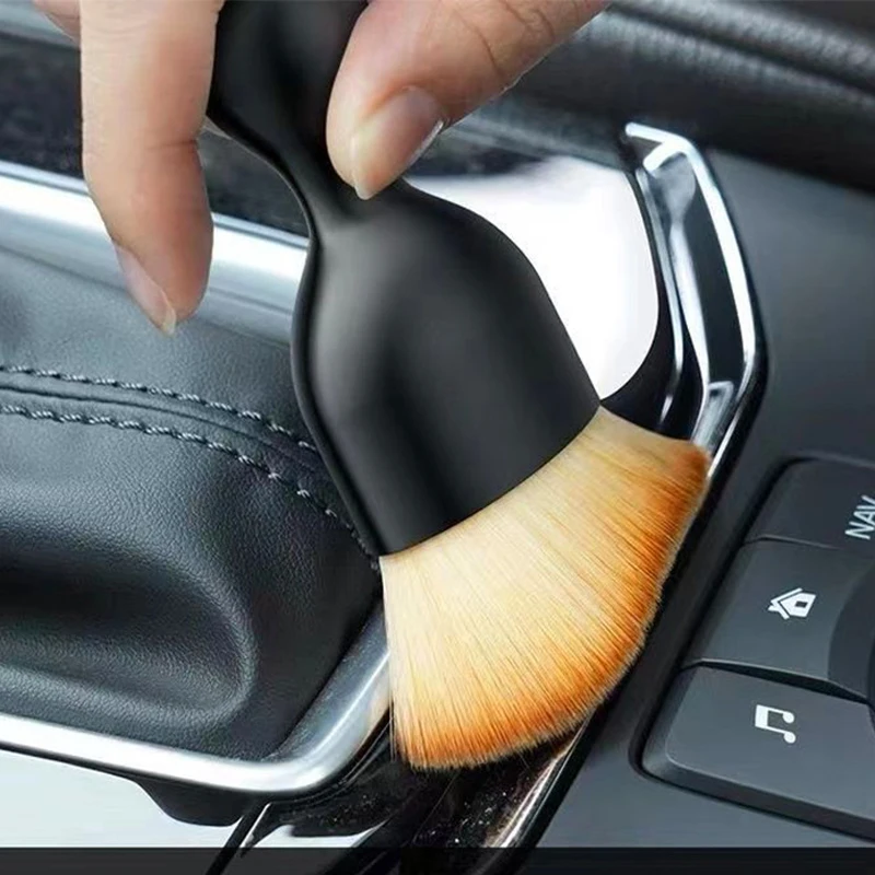 Car Interior Cleaning Brush Curved Design Ultra Soft Dust Sweeping Soft Brush Air Conditioning Outlet Car Beauty Cleaning Tools