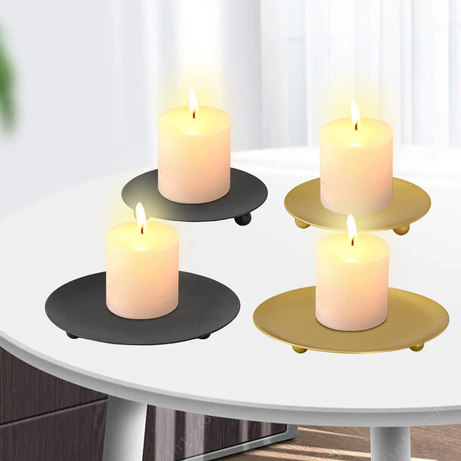 Simple Pillar Candle Holder Candlestick Tea Light Candle Holder Decorative for Dinner Desktop Dining Room Decor Ornament