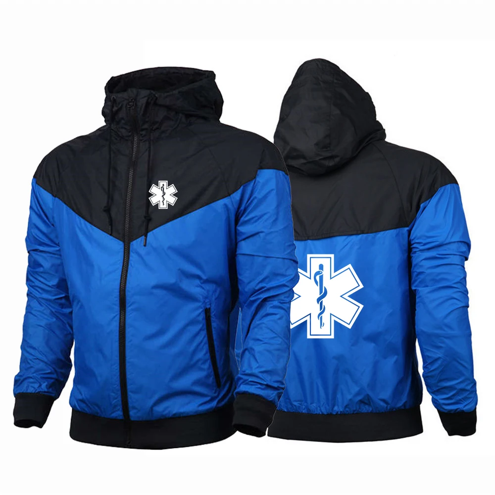 2023 New EMT Paramedic Emergency Medical Customize Zipper Jackets Print Sport Man Harajuku Windbreaker Hooded Five Color Hoodie