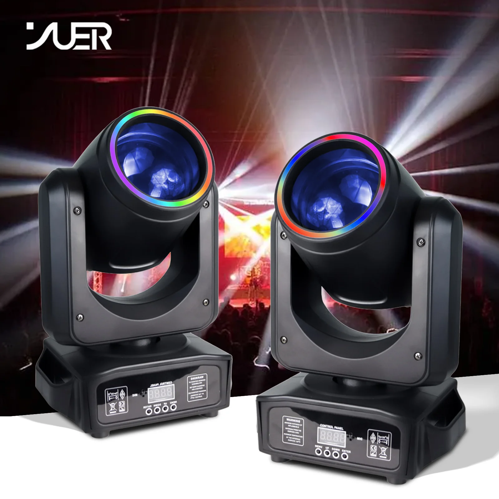 

2 шт. 200 Вт светодиодный луч с подвижной головкой и RGB Halo Rainbow Gobo, стробоскопический эффект DJ Light DMX512 для свадебной вечеринки, бара