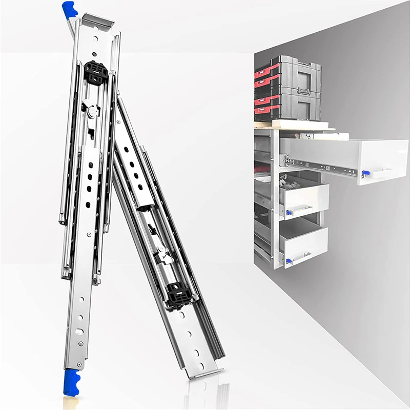 Imagem -06 - Deslizando o Trilho da Gaveta com Fechamento Rolamento de Esferas Extensão Completa Trilho de Guia Vezes Carga Pesada 500lbs Heavy Duty