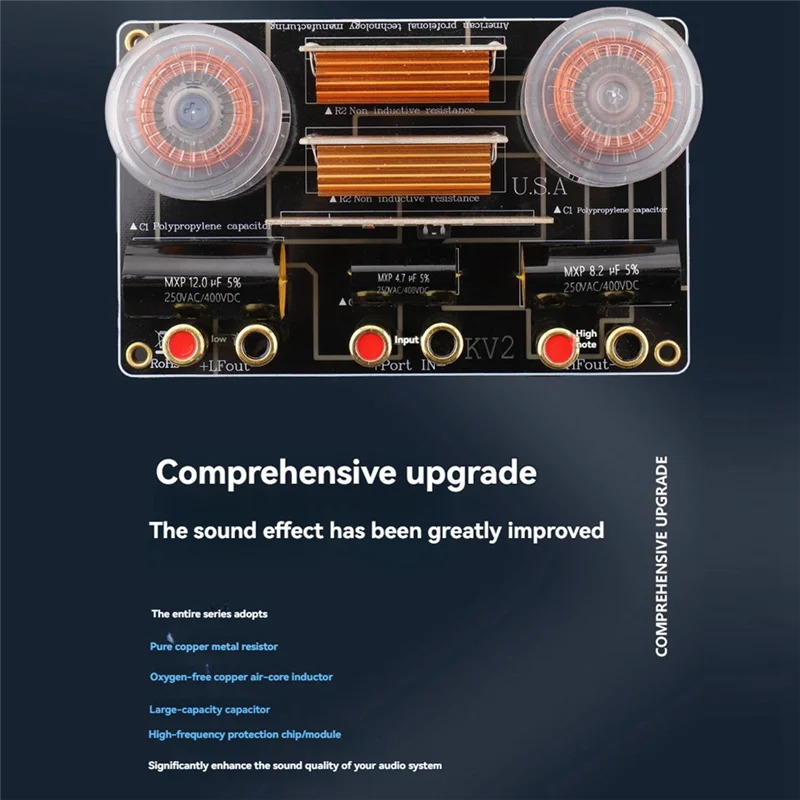 L52a-alto desempenho 800w 2 vias alto-falante divisor de frequência filtro hi-fi placa crossover de áudio 2600hz com tweeter fusível protectio