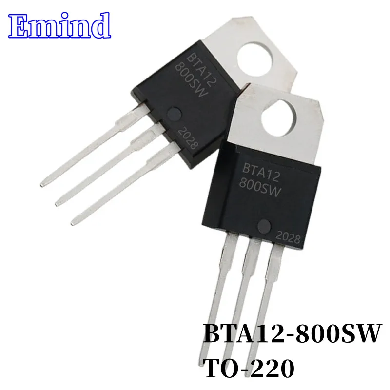 

10Pcs BTA12-800SW BTA12 Thyristor TO-220 12A/800V DIP Triac Large Chip