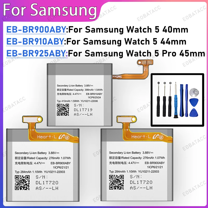 EB-BR900ABY EB-BR910ABY EB-BR925ABY Battery Replacement For Samsung Galaxy Watch 5 40mm 44mm Watch 5 Pro High Capacity Long Last