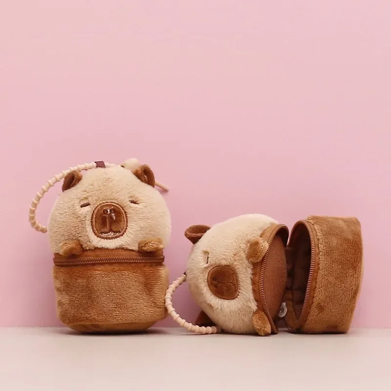 1-20 個の漫画カピバラ小銭入れかわいいぬいぐるみキーホルダー水豚と竹パンダのぬいぐるみ完璧なクリスマスギフト