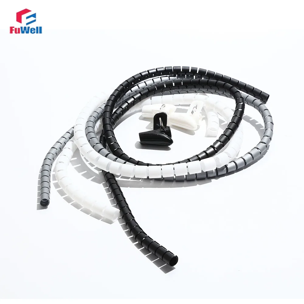 Fuwell PE Winding Management Conduit Open-Type Wrapped Wire Network Cable Storage Organization Protective Cover Flexible Hose