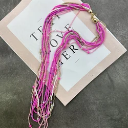 Multicolor Bohemia Necklace Fashion Multi-layer Seed Beaded Vintage Long Necklaces For Women Long Pendants Wedding Jewelry