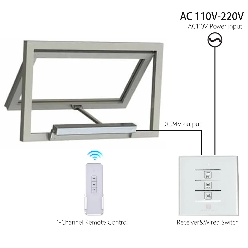 Actuator Tuya WIFI Switch Remote is Built in Motor Travelling Distance Optional Automatic Electric Chain Windows Opener Motor