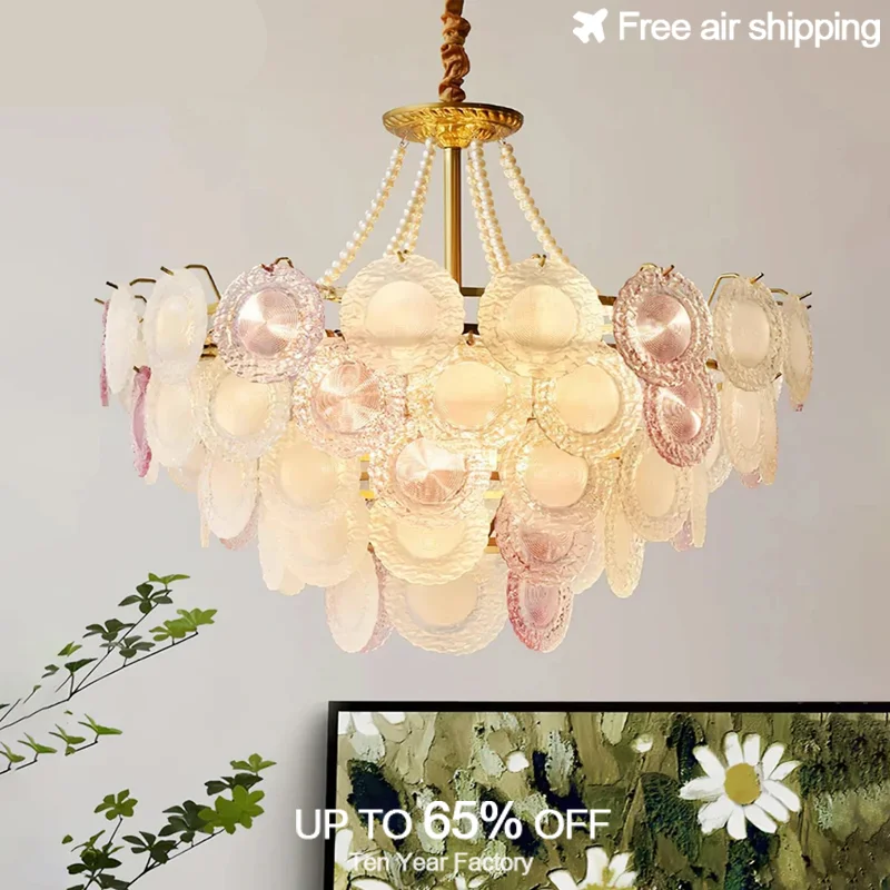 الذهب الفرنسي كريستال تعليق الثريا الخفيفة مع بلورات زجاجية لغرفة المعيشة غرفة نوم غرفة الطعام ضوء السقف الزخرفية