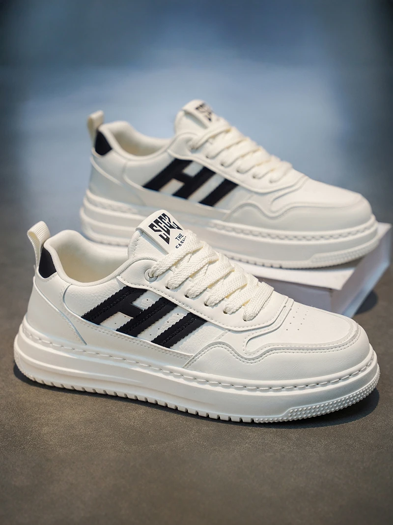 

Men's Casual Sport Shoes 2026 New Style Summer Thick Bottom Heightening Leather Surface Waterproof Versatile Flat Shoes