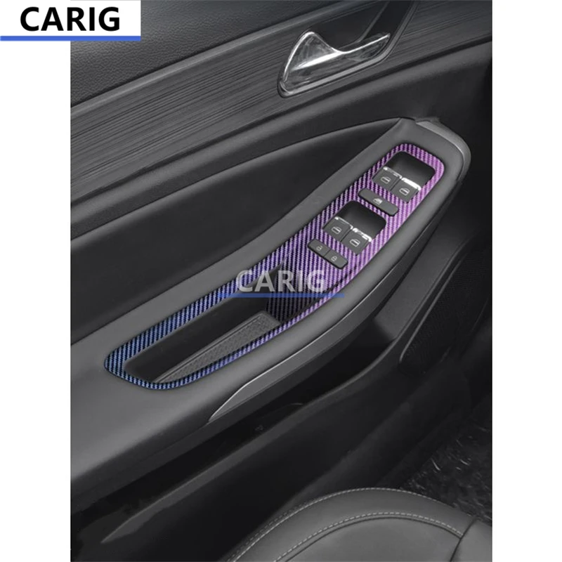 For CHERY ARRIZO 5/PRO/PLUS Windows Buttons Panel Sticker Carbon Fiber Pattern Protective Film Interior Modification Accessories