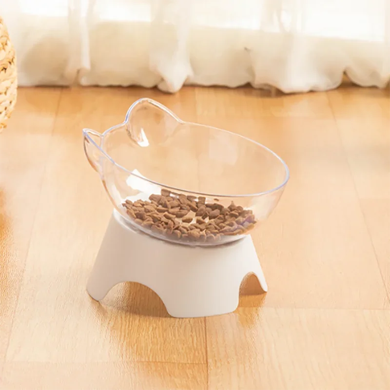1 قطعة-للقطط الكلاب مغذيات عدم الانزلاق أغذية الحيوانات الأليفة وأطباق المياه وعاء القط منتجات التغذية مستلزمات الحيوانات الأليفة مع قاعدة حامل شفافة