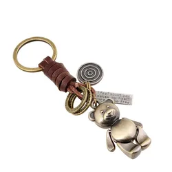 New Brand Keychain Bear Rabbit Keychain For Men Women Punk Vintage Jewelry Metal Birthday Gifts