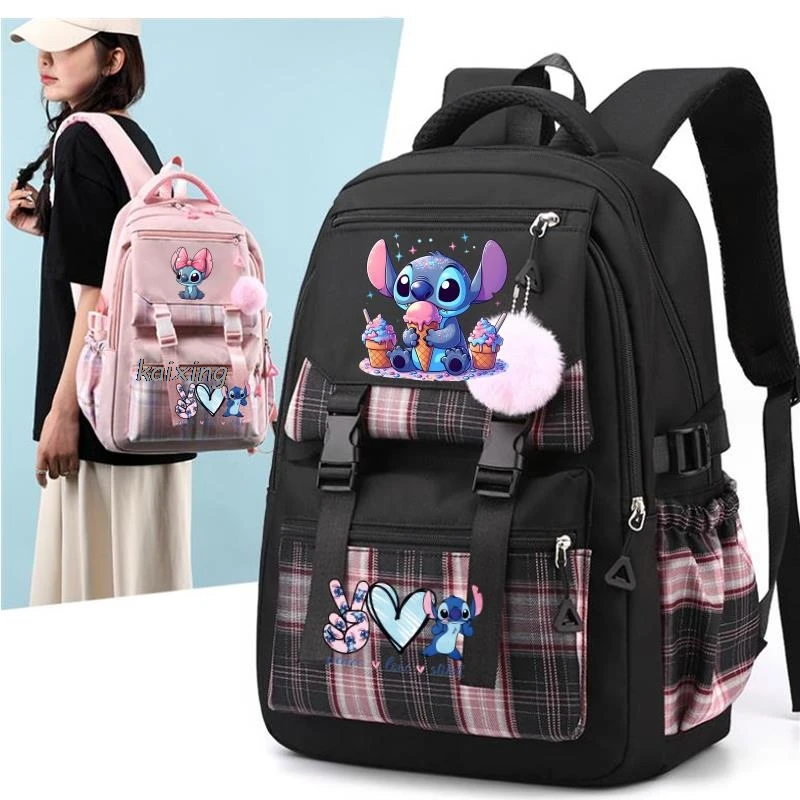 

Hot Disney Lilo Stitch Backpack for Girl Boy Student Teenager Children Back to School Rucksack Women Cute Casual Bags Kids Gift