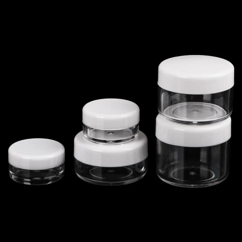R1WA Mini Sample Bottle Round Bottom Empty Cosmetic Dispenser for Airplane Make Up Lip Balms Eye