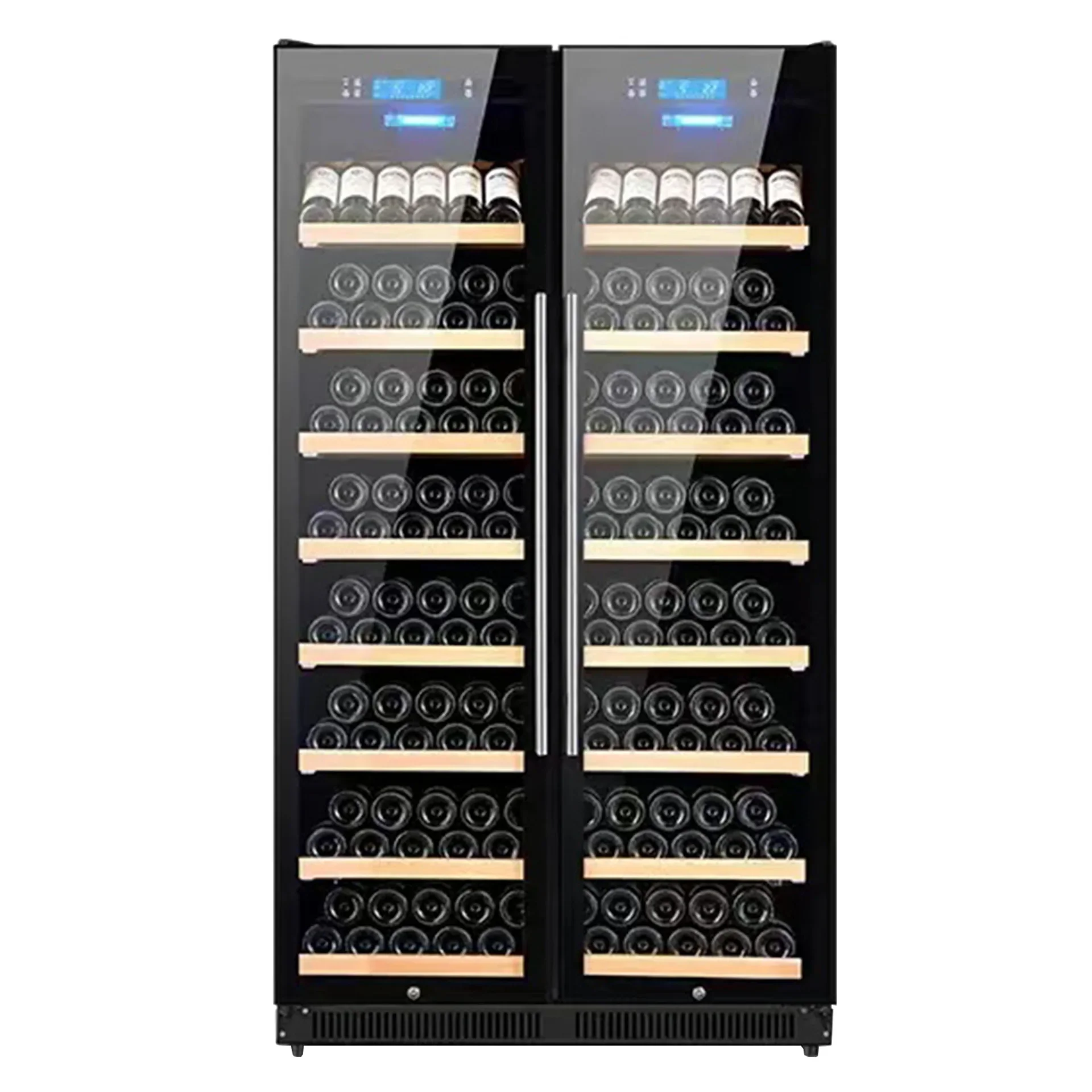 

Thermostatic wine cabinet Double door wine display cabinet, commercial office beverage refrigerated