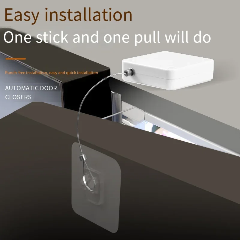 Sem perfuração mais próxima de porta automática puxar cabo fechadores de porta superfície ajustável tipo suporte de parada de porta automática mais perto