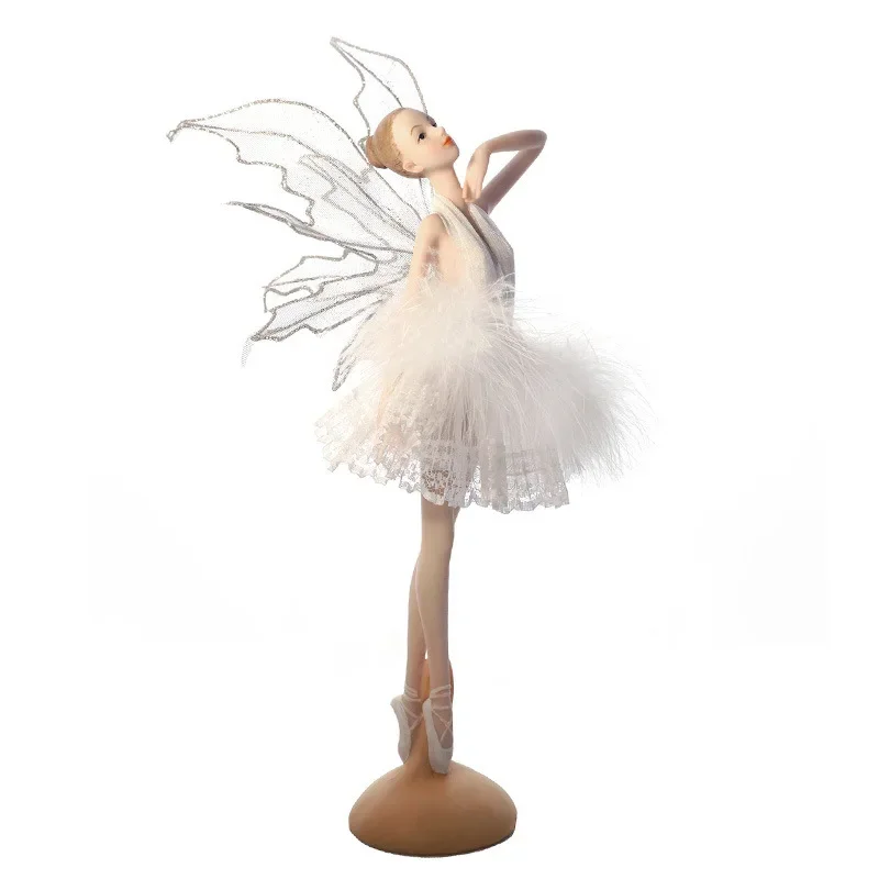 Elegant Ballet Dancer Fairy Angel Figurine Beautiful Girl Character Ornament Art Sculpture Home Desktop Decor Gift